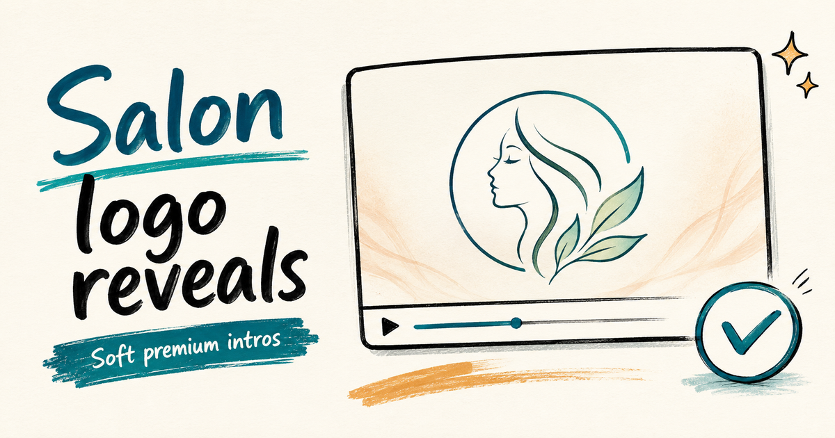Focused sketchnote cover showing a soft premium salon logo reveal concept for beauty brands.